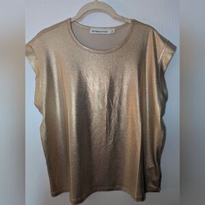 Rebecca Minkoff Metallic Gold Muscle Tee